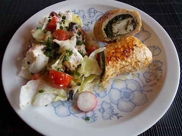 Filet z fetą i szpinakiem