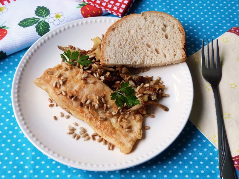 Filet z karpia z boczniakami