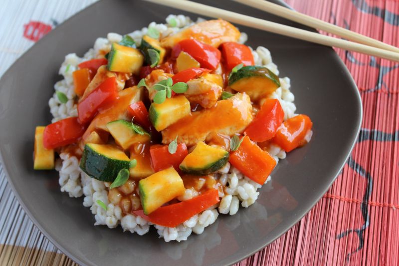 Filet z kurczaka w sosie słodko - kwaśnym 