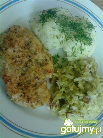 Filet z kurczaka z młodą kapustą  Filet z kurczaka z młodą kapustą