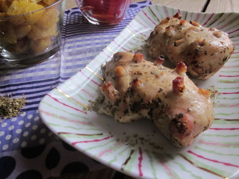 Filety z kurczaka "jeże" pieczone w rękawie Filety z kurczaka "jeże" pieczone w rękawie