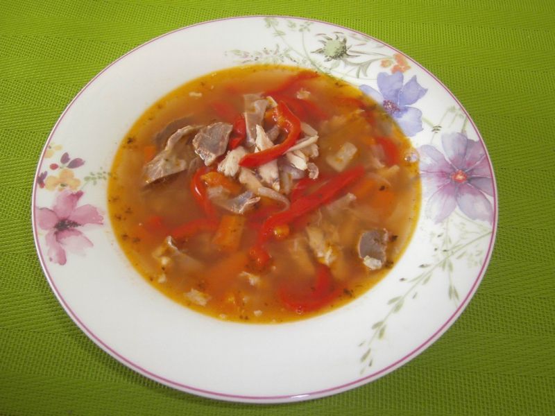 Flaczki drobiowe z papryką