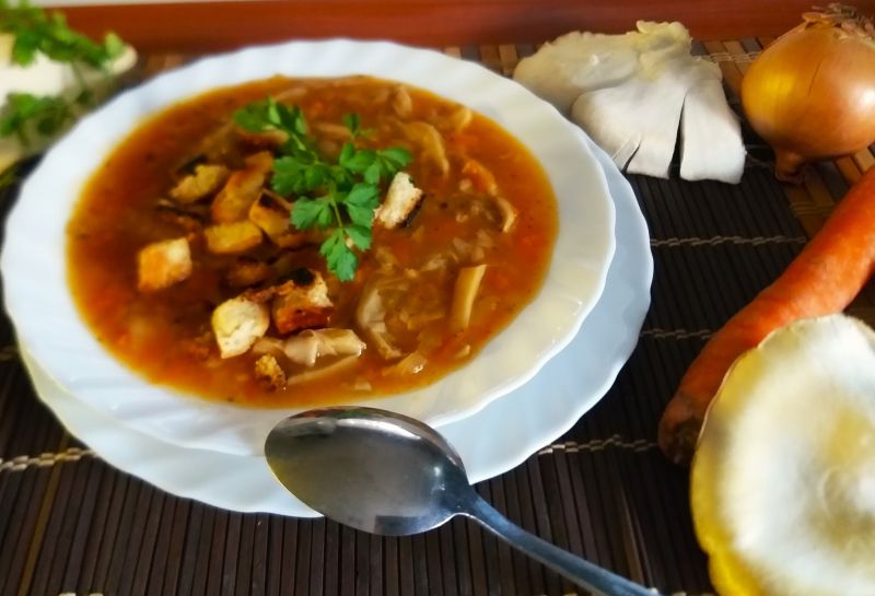 Flaczki z boczniaków Flaczki z boczniaków