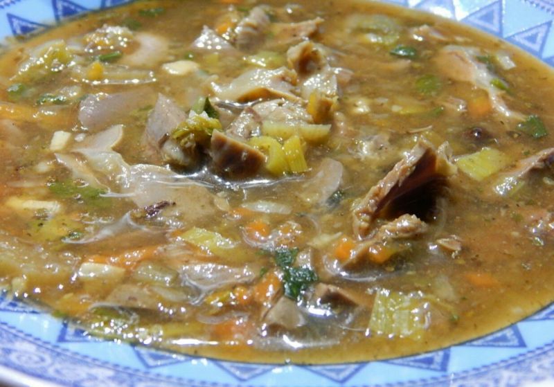 Flaczki z gęsich podrobów