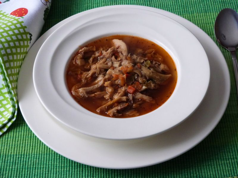 Flaki wołowe z wieprzowym mięsem