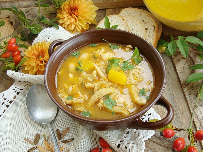 Flaki z dynią i fasolą  Flaki z dynią i fasolą