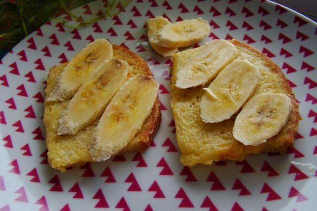 Francuskie grzanki na słodko z bananem 
