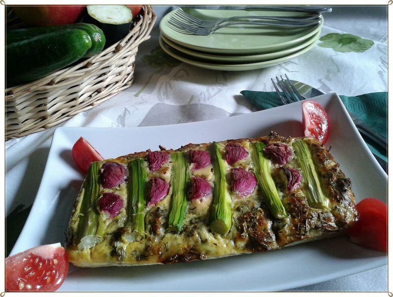 Fritata ze szczawiem i szparagami