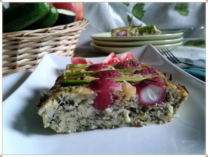 Fritata ze szczawiem i szparagami