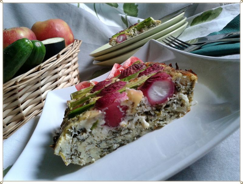 Fritata ze szczawiem i szparagami