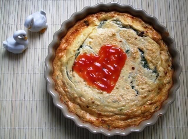 Frittata serowa ze szpinakiem