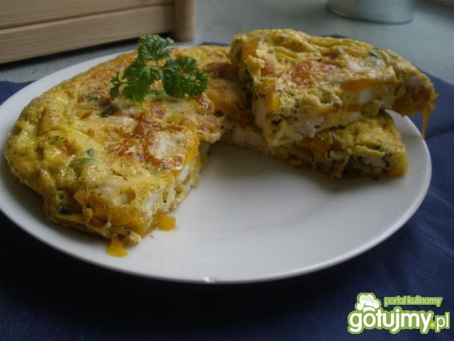 Frittata z dynią i kurczakiem Frittata z dynią i kurczakiem