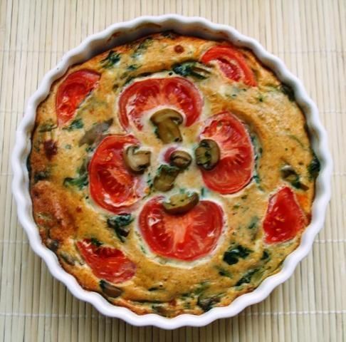 Frittata ze szpinakiem i pieczarkami Frittata ze szpinakiem i pieczarkami
