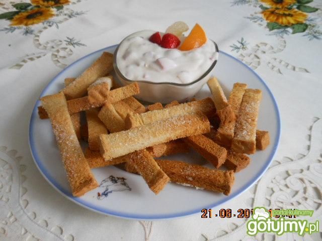 "Frytki" na slodko z kremem serowym