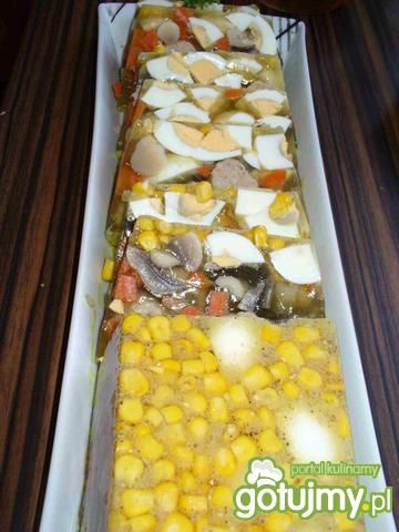 Galaretka z pulpecikami i pieczarkami  Galaretka z pulpecikami i pieczarkami