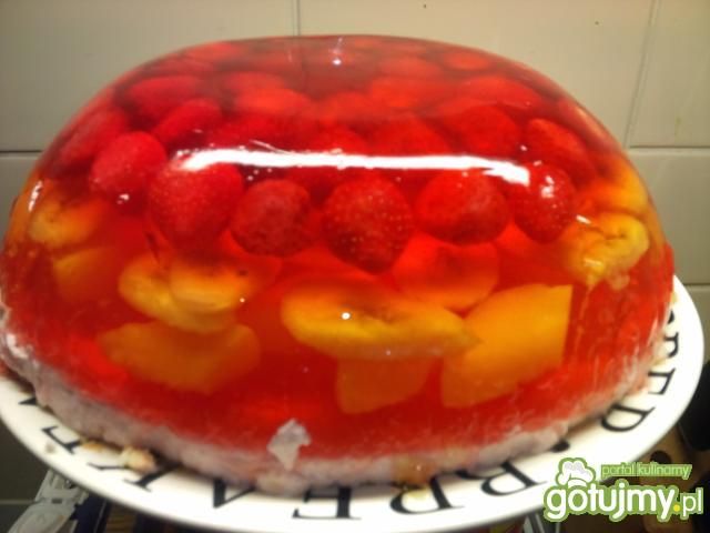 galaretkowe cudo z owocami i biszkoptami galaretkowe cudo z owocami i biszkoptami