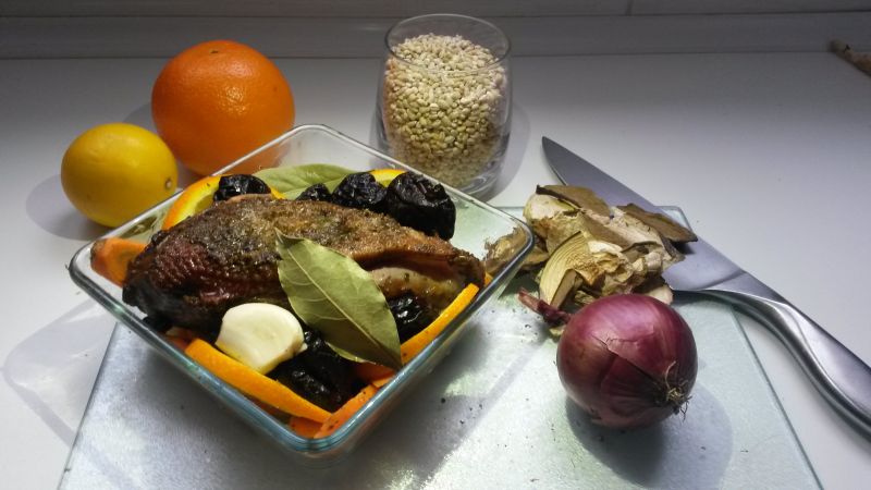 gęś z leśnym kaszotto