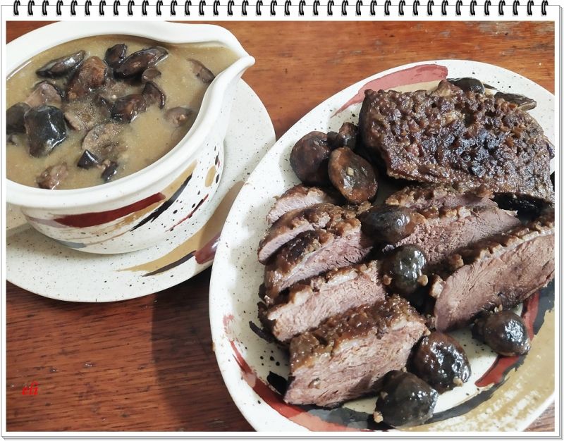 Gęsie piersi Eli duszone z podgrzybkami