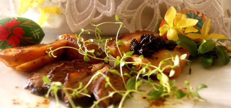 Gęsie piersi pieczone z jabłkami Gęsie piersi pieczone z jabłkami