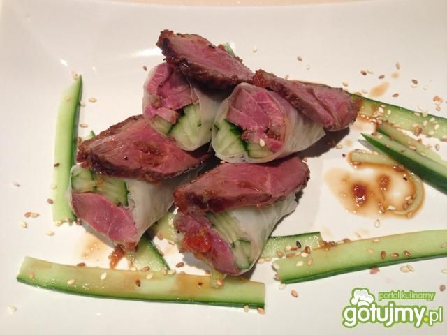 Gęsie ruloniki z ogórkiem