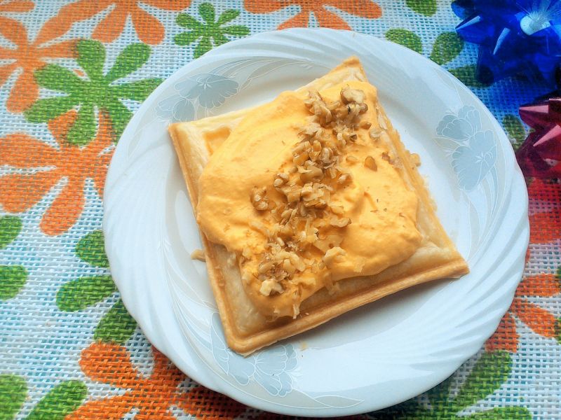 Gofry francuskie z kremem marchewkowym 