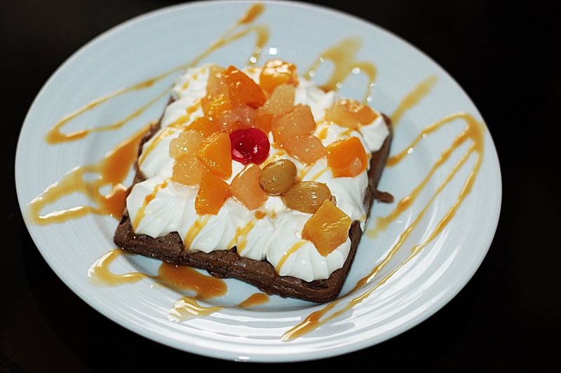 Gofry z błonnikiem kakaowym i soją waniliową Gofry z błonnikiem kakaowym i soją waniliową