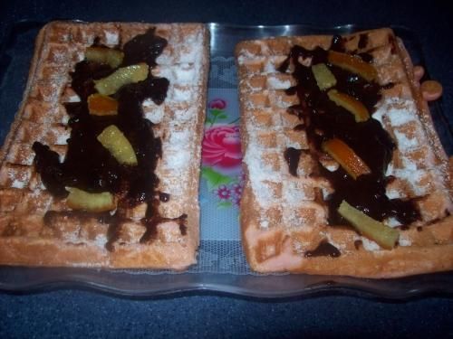 Gofry z budyniem ze swojską nutellą