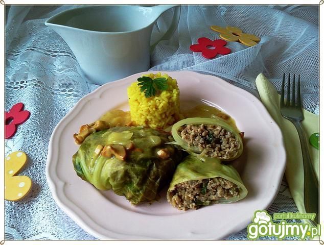 Gołąbki z bakłażanem i kurkami  Gołąbki z bakłażanem i kurkami