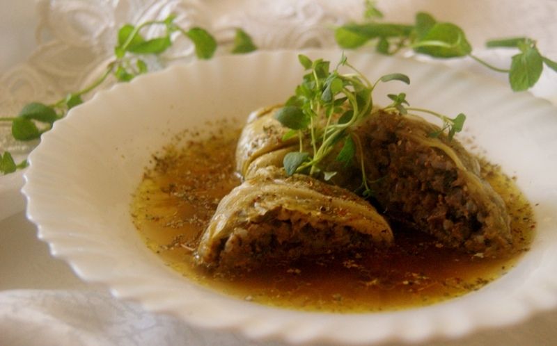 Gołąbki z gęsiny w gęsim rosole Gołąbki z gęsiny w gęsim rosole