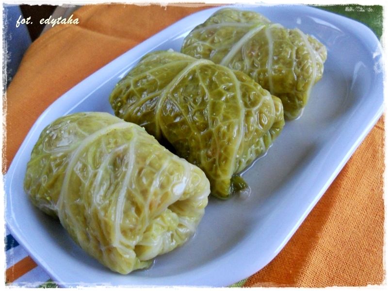 Gołąbki z kaszą perłową i boczkiem