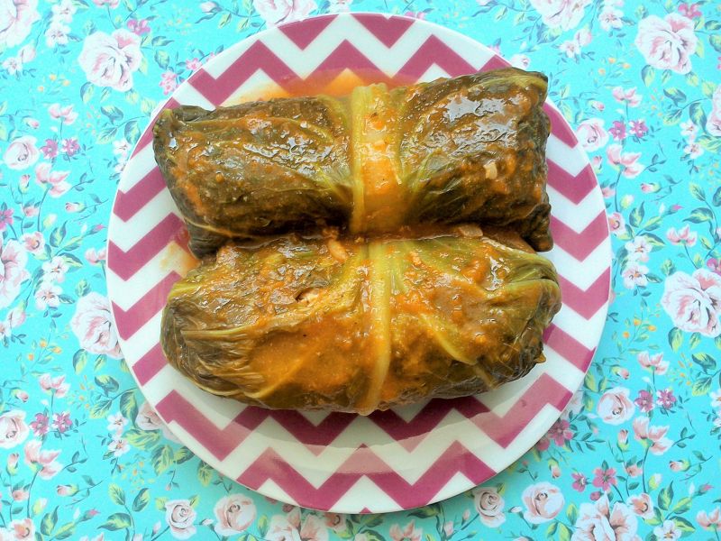 Gołąbki z mięsem i mieszanką ryżową 