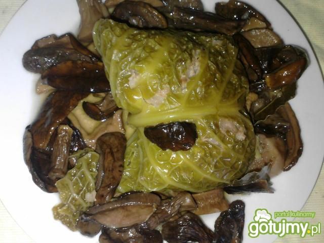 Gołąbki z mięsem, ryżem i grzybami