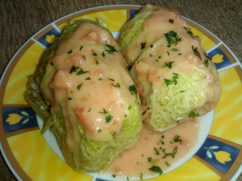 Gołąbki z mięsem z włoskiej kapusty