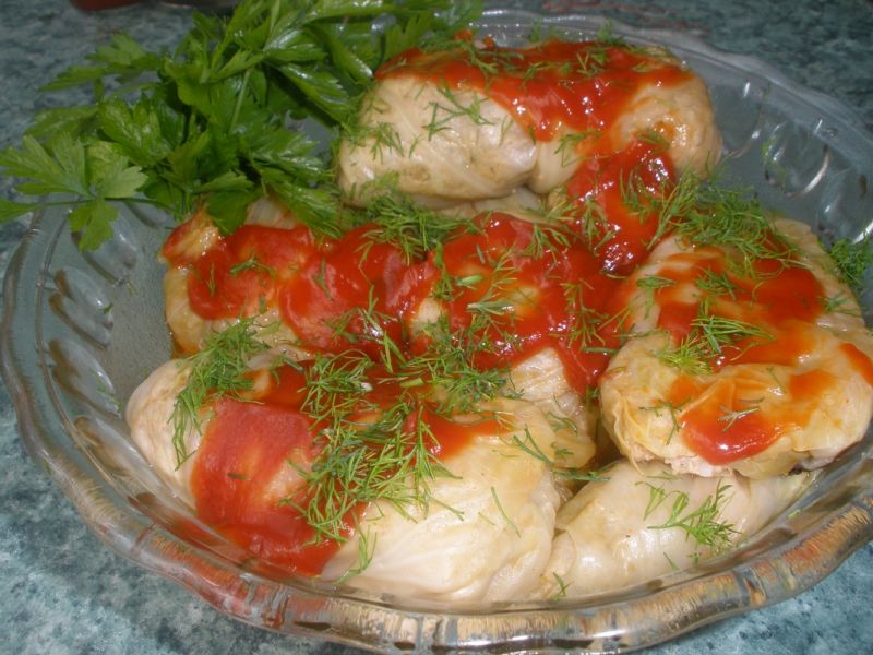 Gołąbki z pieczarkami 