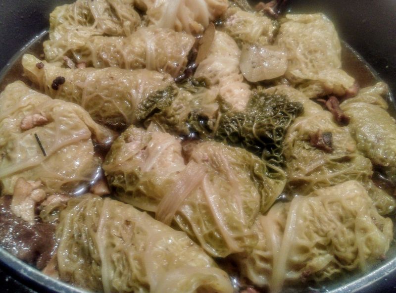 Gołąbki z ryżem i grzybami leśnymi