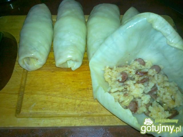 Gołąbki z ryżem i kabanosami Gołąbki z ryżem i kabanosami