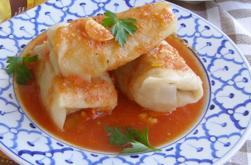 Gołąbki z szybkowara z sosem ze świeżych pomidorów Gołąbki z szybkowara z sosem ze świeżych pomidorów