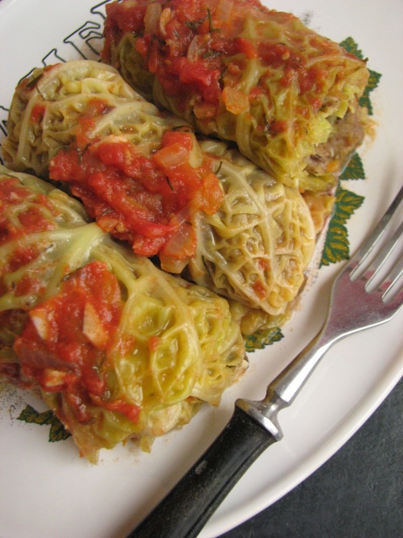 Gołąbki z zieloną soczewicą w pomidorach Gołąbki z zieloną soczewicą w pomidorach