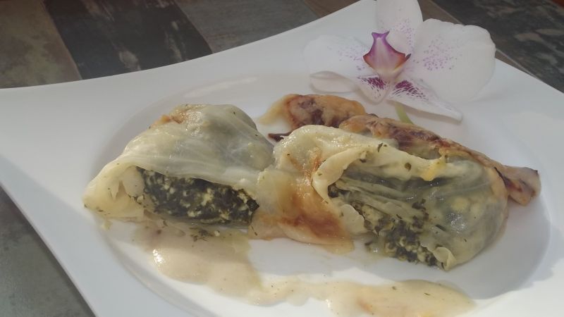 Gołąbki ze szpinakiem i twarogiem