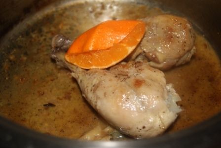 Gotowane pałki kurczaka  z imbirem i cytrusami