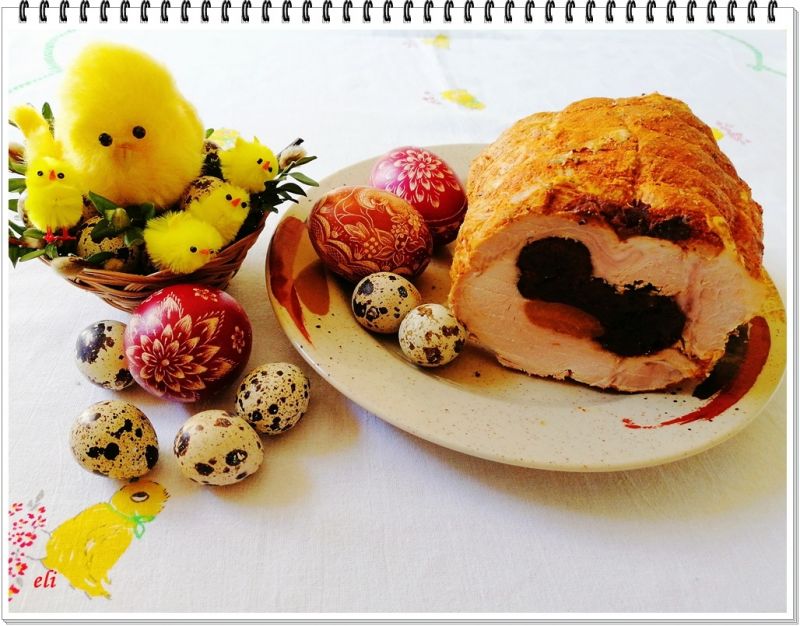 Gotowany schab Eli ze śliwką i morelą