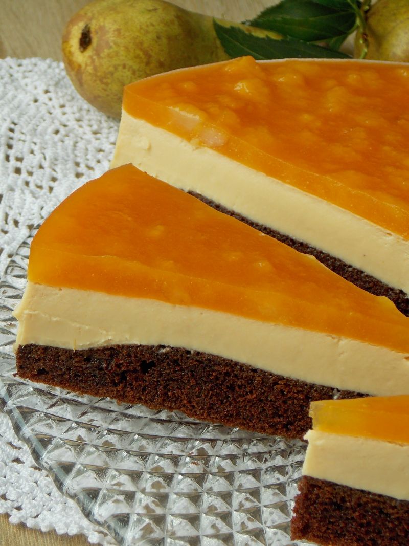 Gotowany sernik kajmakowy z gruszkami Gotowany sernik kajmakowy z gruszkami