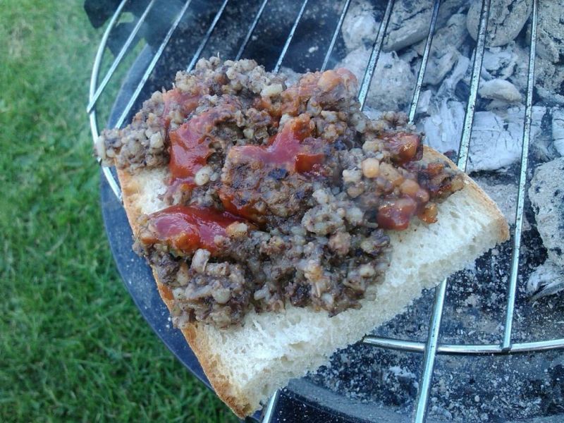 Grillowana kaszanka z ketchupem 