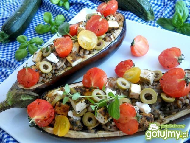 Grillowane bakłażany nadziewane kaszą 