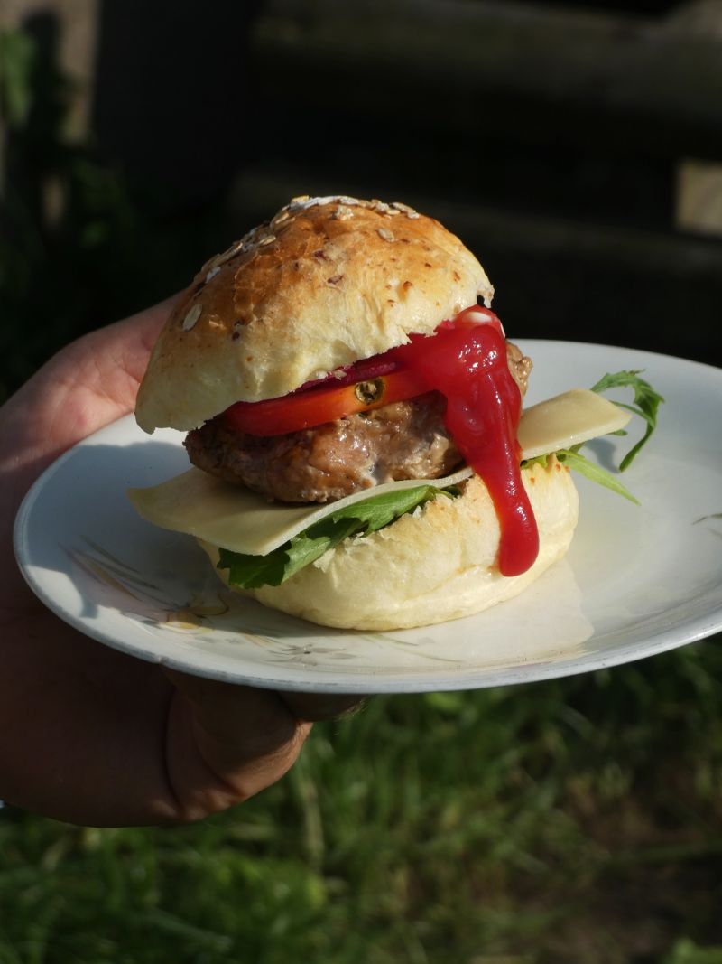 Grilowany hamburger Grilowany hamburger