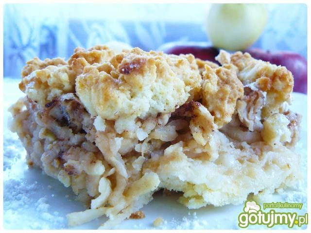 Grubo tarta szarlotka z waniliową bezą