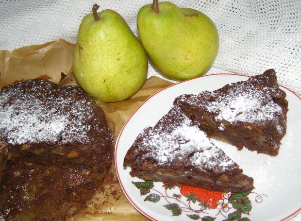 Gruszkowo owocowy murzynek bez miksera