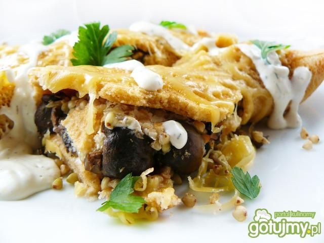 Gryczane naleśniki zapiekane z kaszą Gryczane naleśniki zapiekane z kaszą