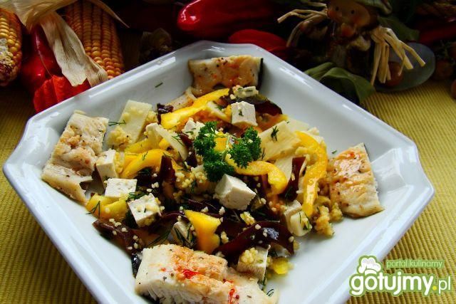 Grzybki mun ,pstrąg z kuskusem