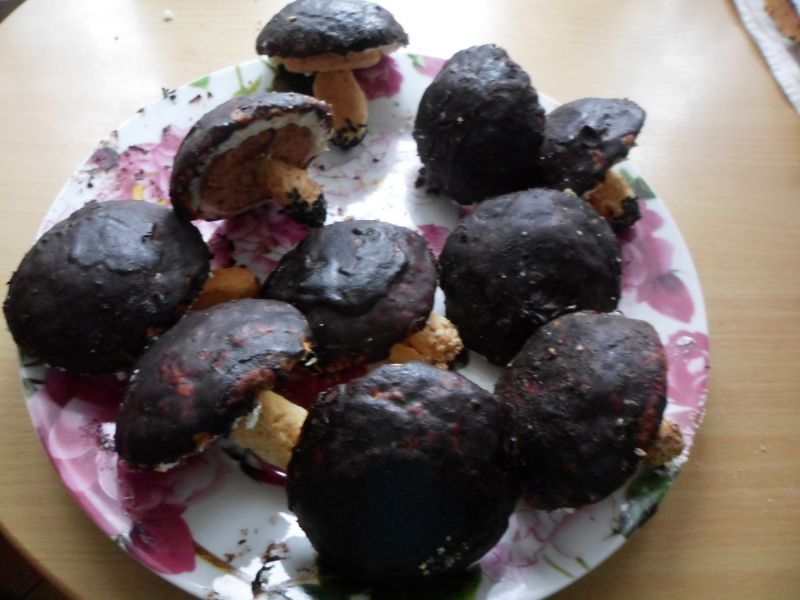 Grzybki w czekoladzie z kremem budyniowym